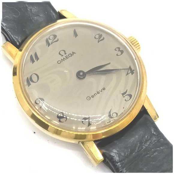 OMEGA Gold Marble Mosaic Arabic Dial Ladies Watch - Picture 7 of 10